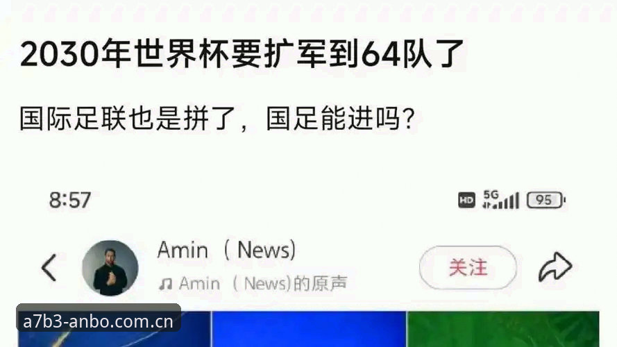 2030世界杯扩军66队深度评测：中国男足能否搭上ANBODJ竞猜平台的顺风车？